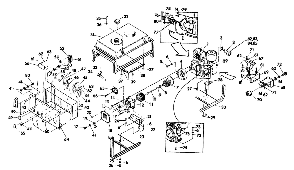 Briggs And Stratton 8hp. Engine Diagram and Parts List for 5544-0-C4021  Briggs and Stratton Generator
